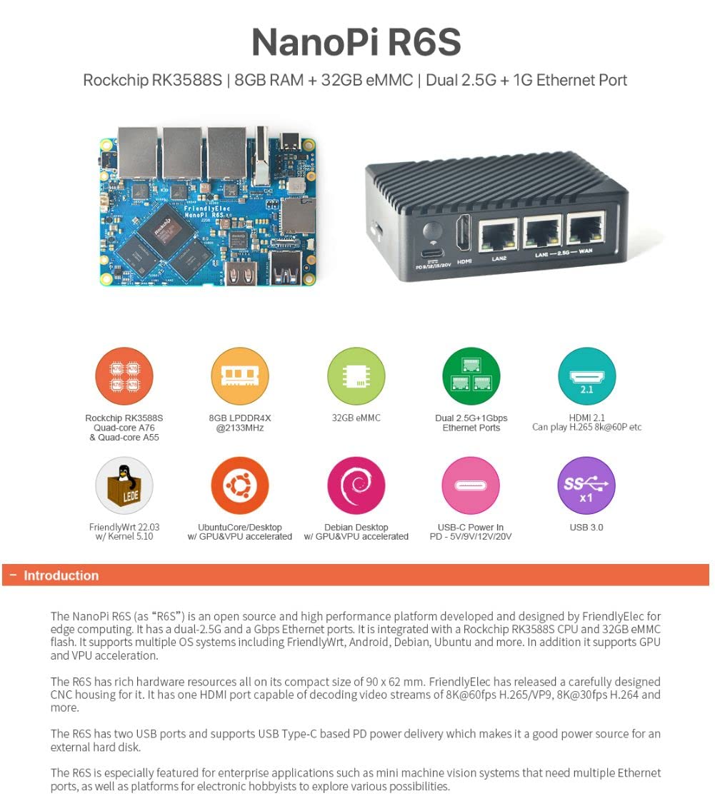 Amazon.com: Nanopi R6S Computer Mini Router with Three Gbps